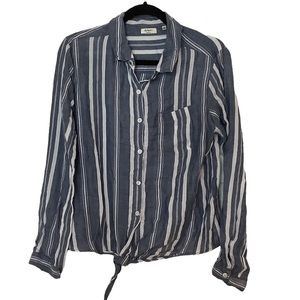 Dylan linen long sleeve button up, striped shirt​